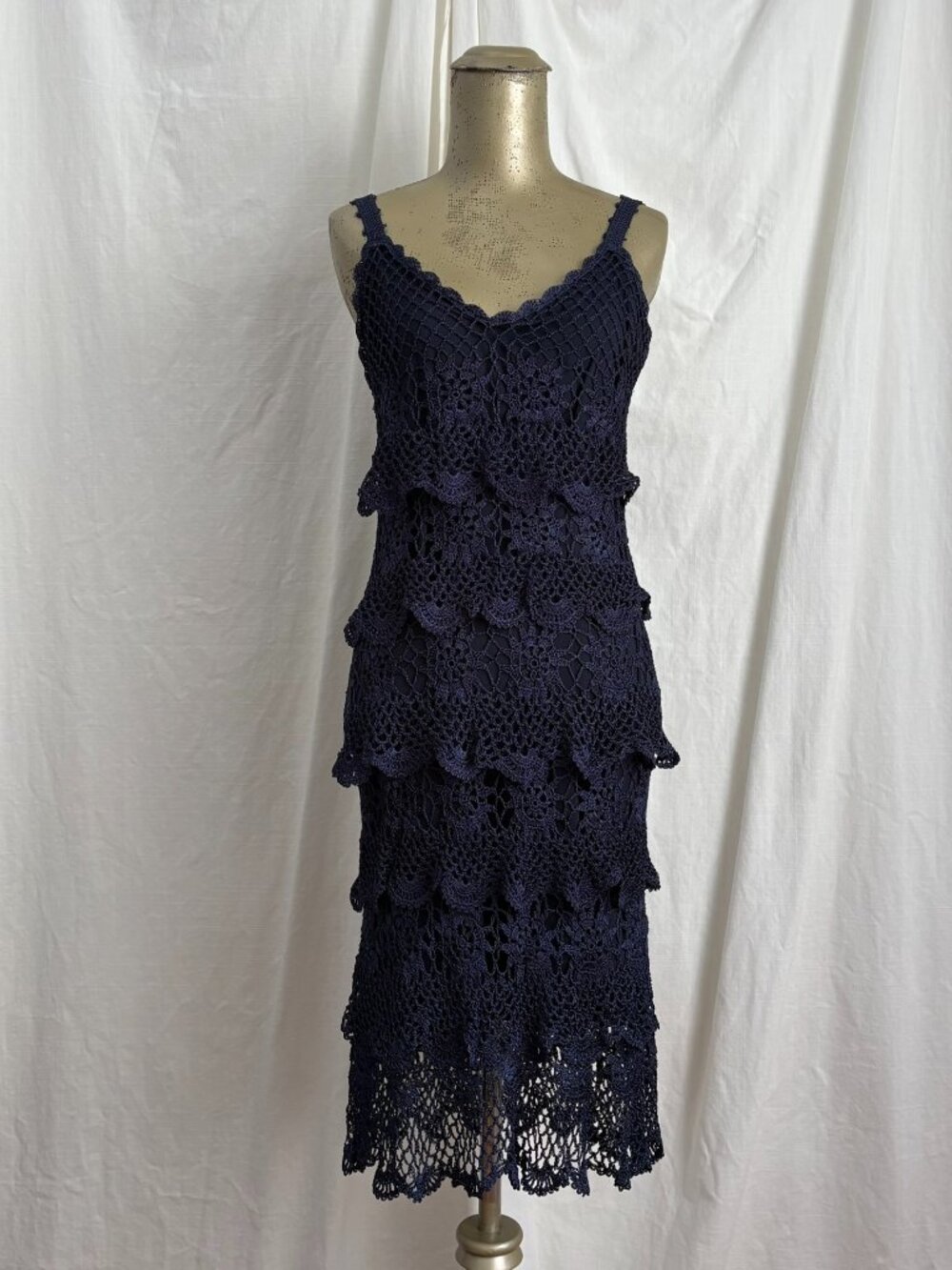 Boston Proper Crochet Midi Dress M